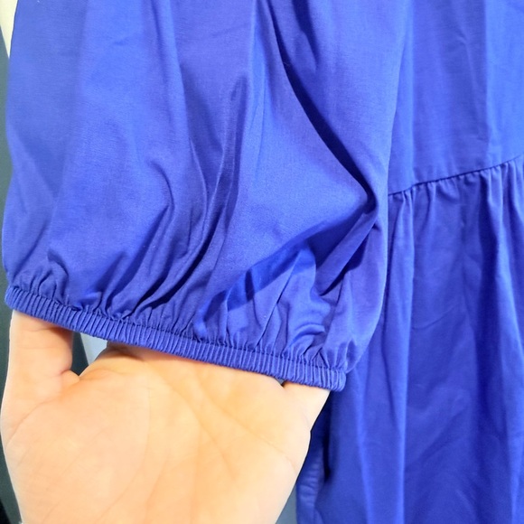 Vibrant Blue Women’s Dress with Bow Details - Picture 3 of 11